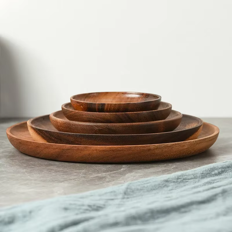 Acacia Wood Serving Trays (Round)