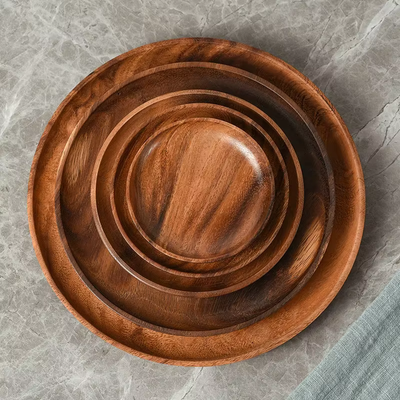 Acacia Wood Serving Trays (Round)