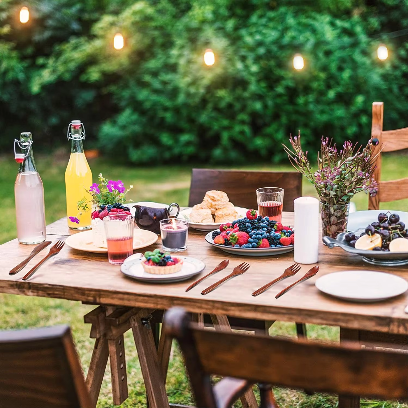 Wooden Cutlery Set (24-Piece)