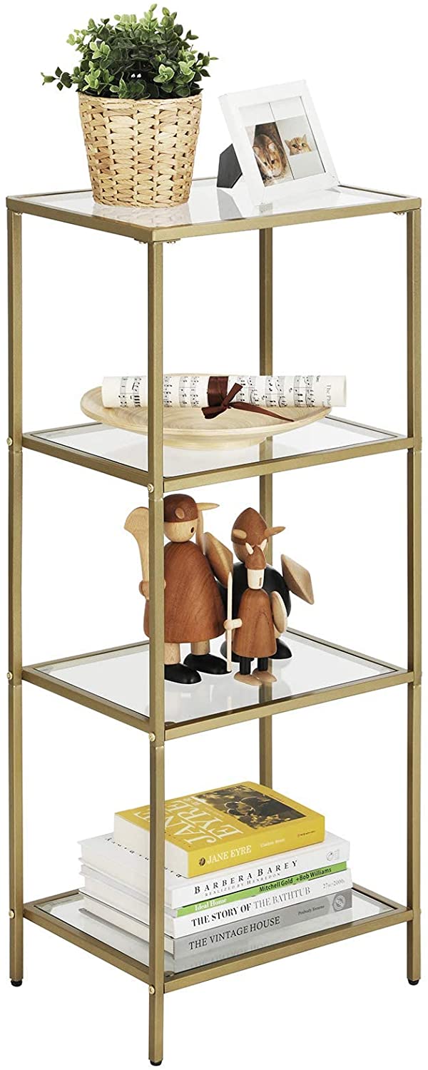 4-Tier Storage Shelf - Tempered Glass