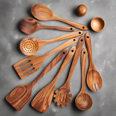 Wooden Teak Utensil Set