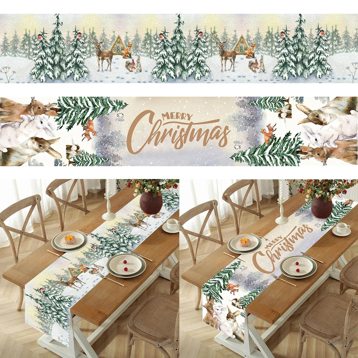 Christmas Polyester Natal Tablecloth