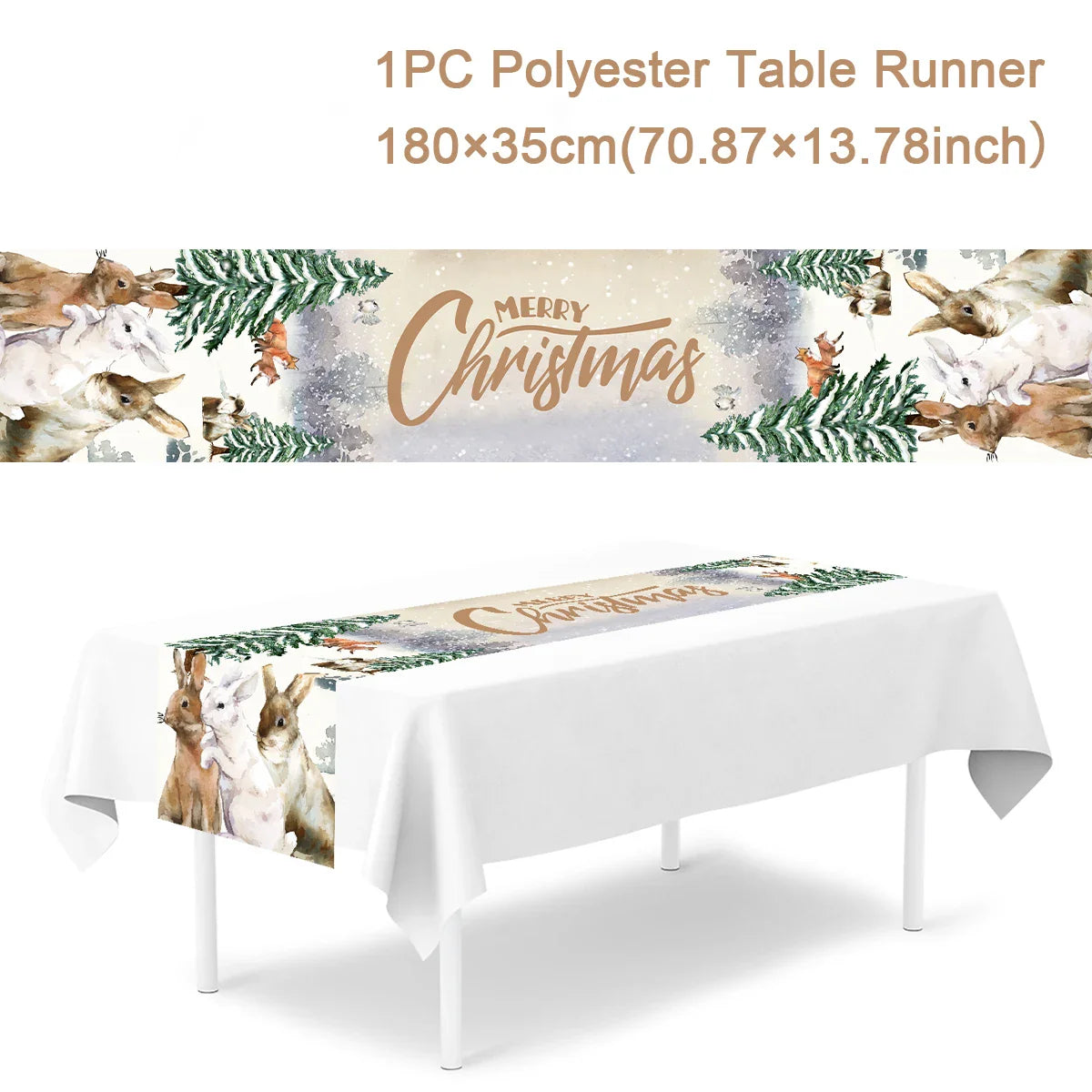 Christmas Polyester Natal Tablecloth